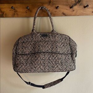 Vera Bradley Black and Cream Geometric Travel Bag